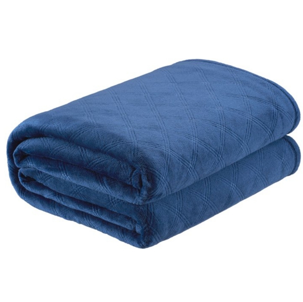 Embossed Velvet Plush Blue Blanket 50" x 60"